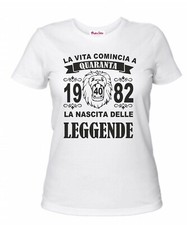 t-shirt donna scritta 40 anni