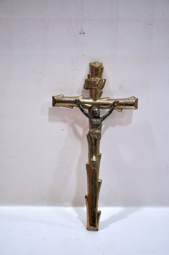 Crocifisso metallo vintage - crocifisso,
