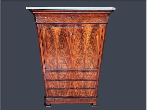 Secretaire mogano con marmo - mogano,