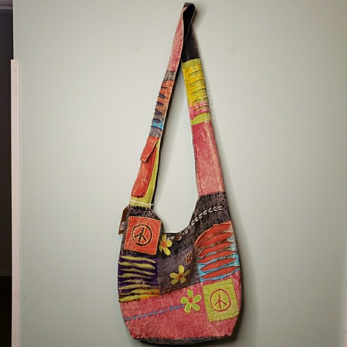 Borsa hobo patchwork - , fiori