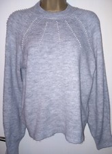 ASOS Vero Moda Grey Supersoft Fluffy Pearl Jumper - Size Medium *New RRP £42