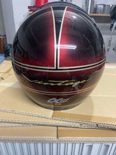 Casco moto jet rosso vintage