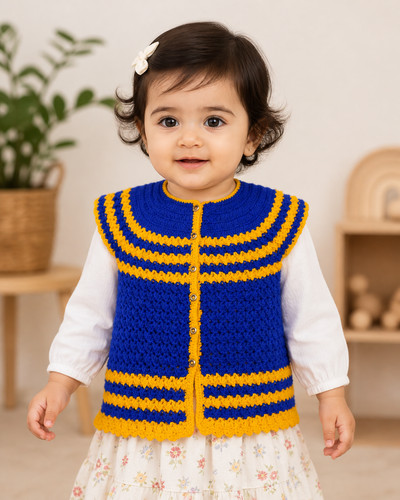 Cardigan smanicato cotone - , blu