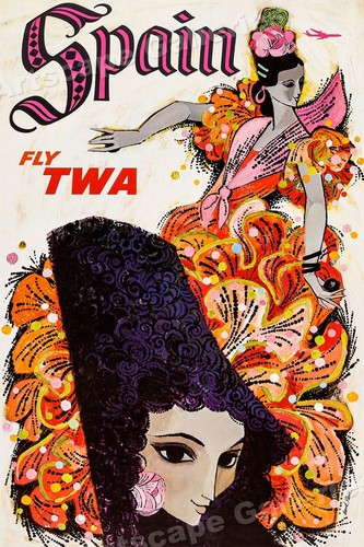 Poster viaggio aereo spagna - viaggio,