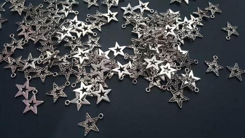 100 ciondoli 18x15mm stella - 18x15mm,