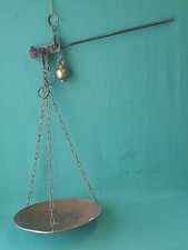 VECCHIA BILANCIA PESA STADERA 25 KG FERRO BATTUTO E OTTONE ROMANO BRONZO. BD78