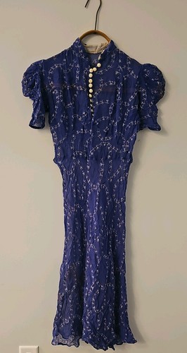 Abito blu trasparente - , vintage