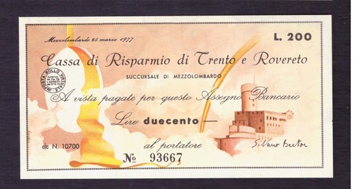 Miniassegno cassa risparmio - miniassegno,