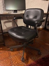Sedia da ufficio IKEA ALEFJÄLL Pelle Nero Ergonomico in ottime condizioni