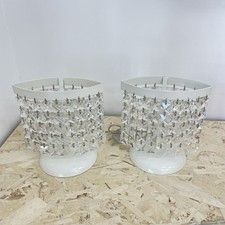 Abat-Jours in Ferro Bianco Opaco con Strass Quadrati in Cristallo 1 luce  coppia