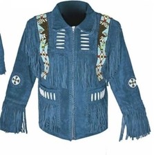 Giacca uomo vera pelle blu