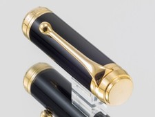 RICAMBI AURORA TALENTUM TAPPO NERO BORDO PLACCATO ORO STILOGRAFICA E ROLLERBALL