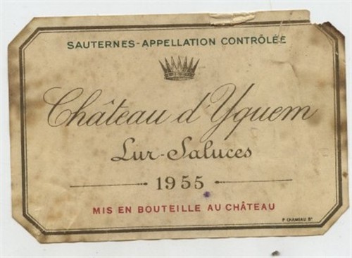 Etichetta chateau yquem - d'yquem, lur