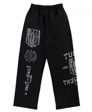 Attack on Titan Pantaloni Uomo Larghi Streetwear Anime Jogging Palestra Harajuku
