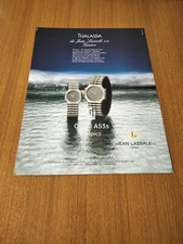 1986 JEAN LASSALE GENEVE THALASSA OROLOGIO WATCH VINTAGE  AD PUB