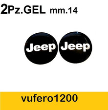 2 adesivi JEEP 14. mm stemma logo 3D Auto GEL morbido chiavi telecomando