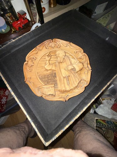 Vintage hand carved wood wall - vintage,