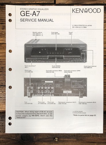 Kenwood equalizzatore - ge-a7,