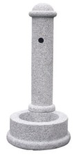 Fontana per giardino in pietra granito con vasca rotonda e colonna H. 100 cm.