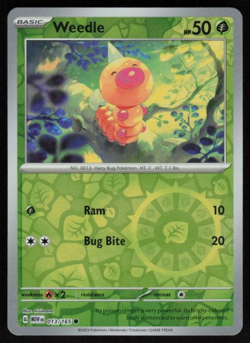 Weedle 165 reverse holo - reverse,