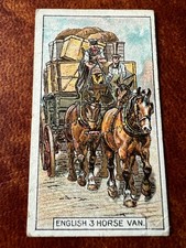 B.A.T. Cigarette Card - Transport Of The World 1917 - English 3 Horse Van