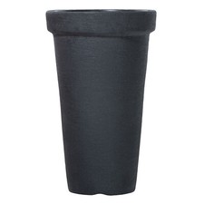 Vaso tondo alto Fioriera Plastica Classic Grigio Scuro per Giardino e Terrazzo