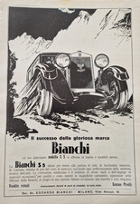 1930 PUBBLICITÀ AUTO BIANCHI