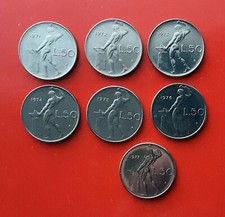 7 MONETE DA 50 LIRE VULCANO