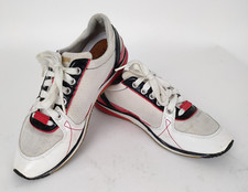 Scarpe Sneakers donna Geox respira nr37 bianco rosso blu Pop Tela Vernice-70Q