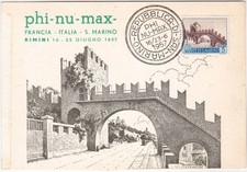 REPUBBLICA DI S. MARINO - PHI-NU-MAX - TIMBRO PRIMO GIORNO 1957 -27567-