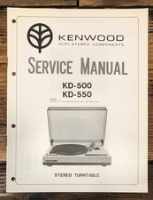 Kenwood KD-500 KD-550 Giradischi/Giradischi Manuale di servizio *Originale*