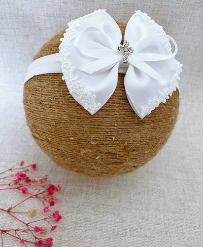 Cerchietto battesimo bianco - cerchietto,