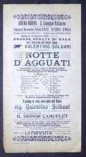 Arena Nuova - S. Giovanni Valdarno - Locandina Notte d'agguati - 1912