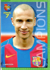 CARD BARCA CAMPIO 2004 05 PANINI MEGACRACKS # 19 HENRIK LARSSON