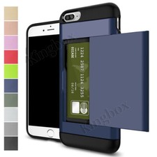 Custodia portafoglio slot porta carte di credito antiurto back cover per iPhone e Samsung
