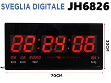 x Orologio Digitale Da Parete Muro A Led Datario Sveglia Temperatura Jh-6826 mar