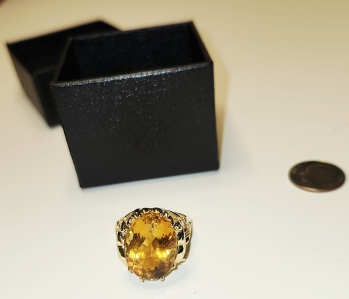 Anello solitario citrino - , oro