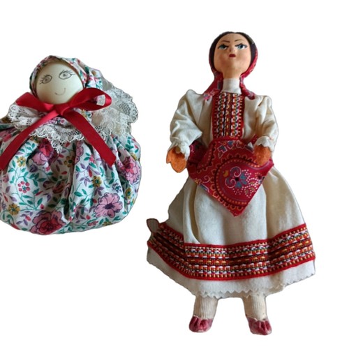 Due bambole artigianali fatta - bambole,
