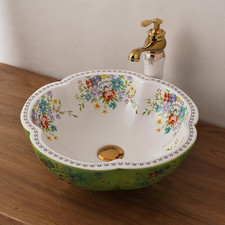 Elegante lavandino con vaso in