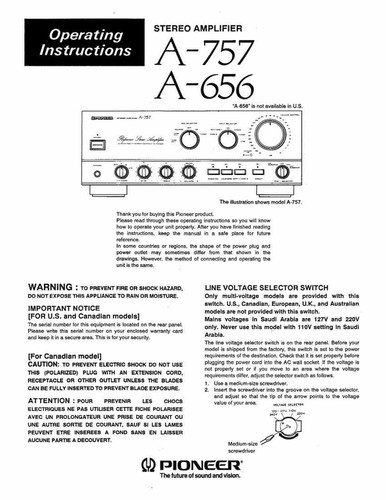 Pioneer 757 amplifier owners - pioneer,