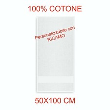 ASCIUGAMANO TELO HOTEL PALESTRA CASA 100% COTONE CON RICAMO PERSONALIZZATO 