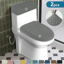 SET 2 PEZZI COPRIWATER E COPERCHIO CASSETTA WC IN PILE ELASTICIZZATO UNIVERSALE