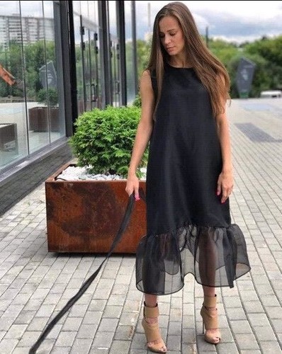 Nero organza semitrasparente - nero,