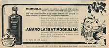 Pubblicita'  Vintage Originale anni '50 : AMARO LASSATIVO GIULIANI