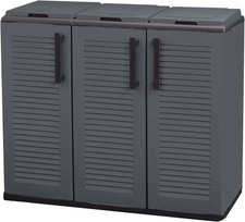 ARMADIO PATTUMIERA IN PLASTICA 3 SCOMPARTI 102X37XH84 CM CAPACIT� 300 LITRI