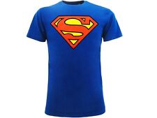 T-shirt Originale Superman prodotto ufficiale maglia maglietta Uomo Bambino blu
