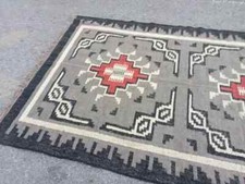 Tappeto kilim etnico corridore corridoio grande lana juta tappeto kilim tessuto piatto