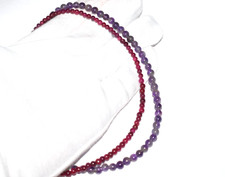 Collana perla liscia ametista