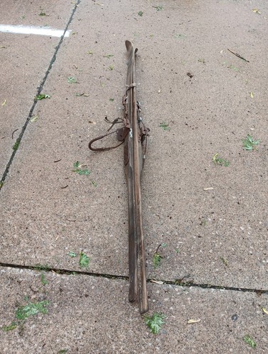 Vecchia coppia sci legno - di,