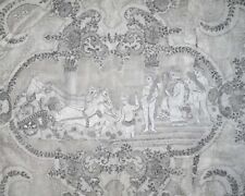 Antica coppia di cuscini boudoir ovali in lino con statuine Appenzel ricamate